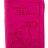 Biblia RVR Letra pequeña Color Fucsia Con Ayudas Digitales