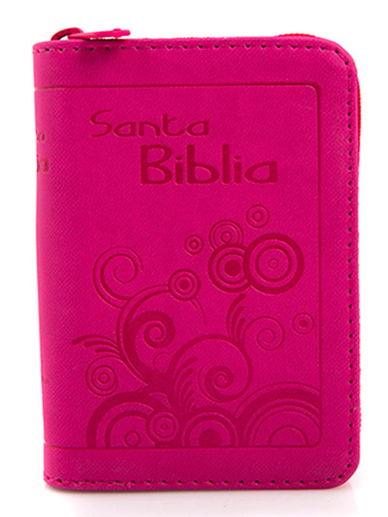 Biblia RVR Letra pequeña Color Fucsia Con Ayudas Digitales