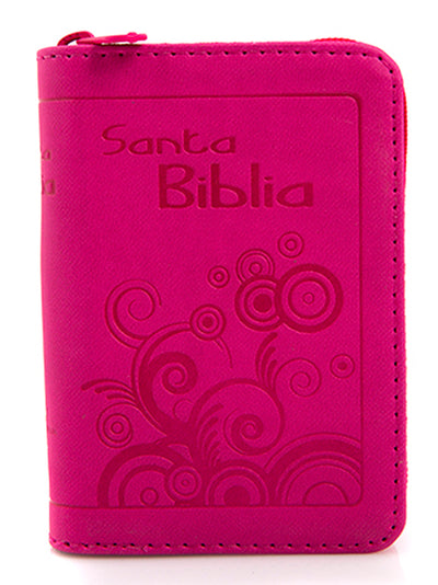 Biblia RVR Letra pequeña Color Fucsia Con Ayudas Digitales