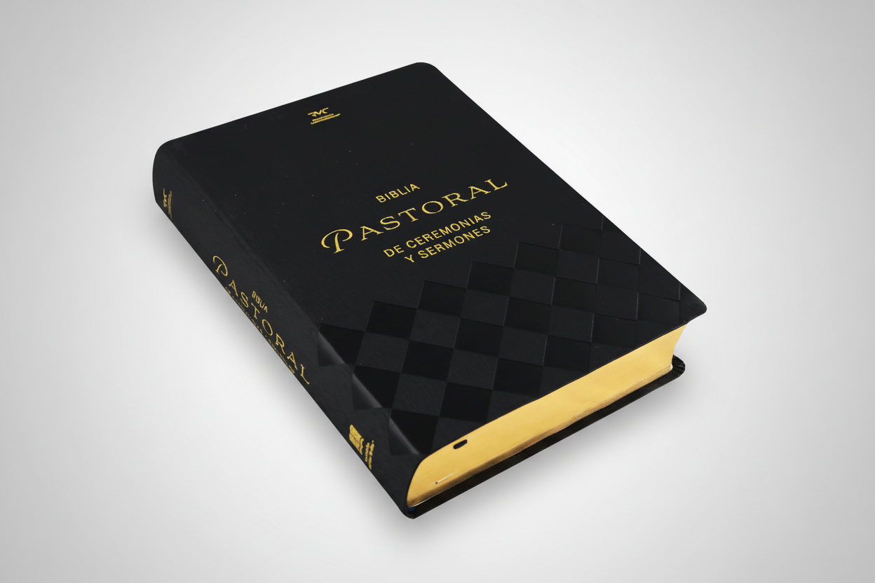 BIBLIA DE ESTUDIO RVC086cLG PJR PASTORAL CEREMONIAS Y SERMONES IMITACIÓN PIEL NEGRO
