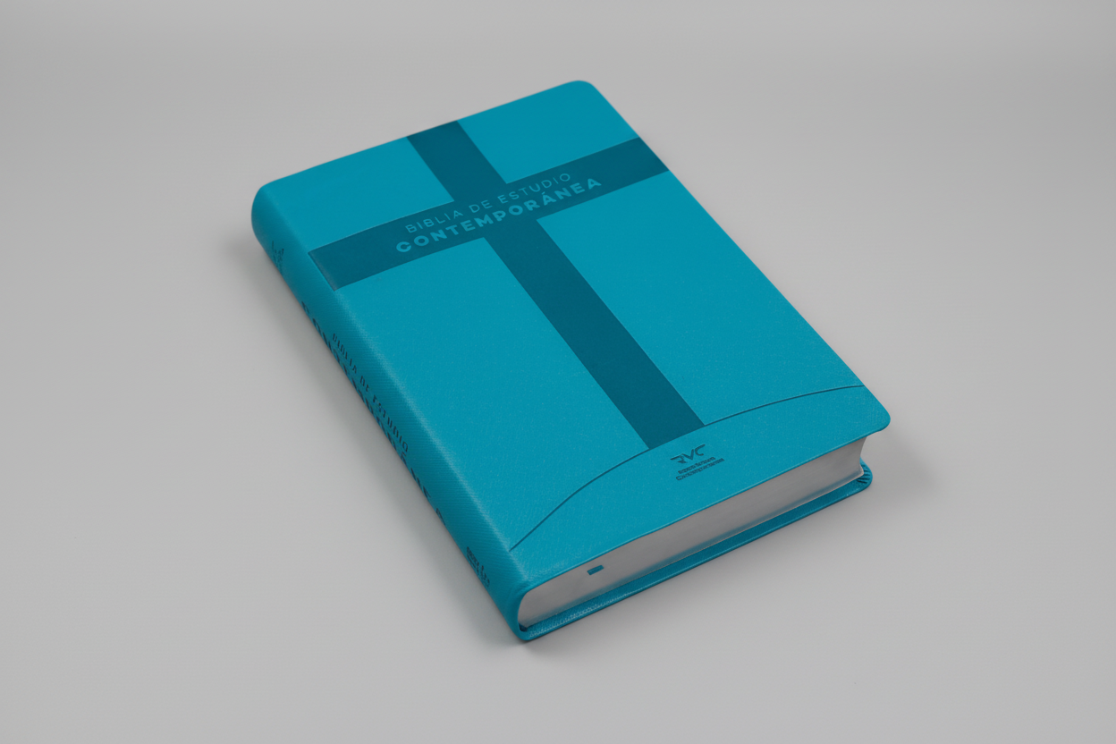 BIBLIA DE ESTUDIO RVC086cLG  IMITACIÓN PIEL AQUA