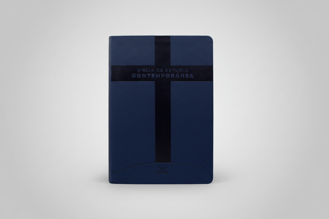 BIBLIA DE ESTUDIO RVC086cLG  IMITACIÓN PIEL AZUL OSCURO