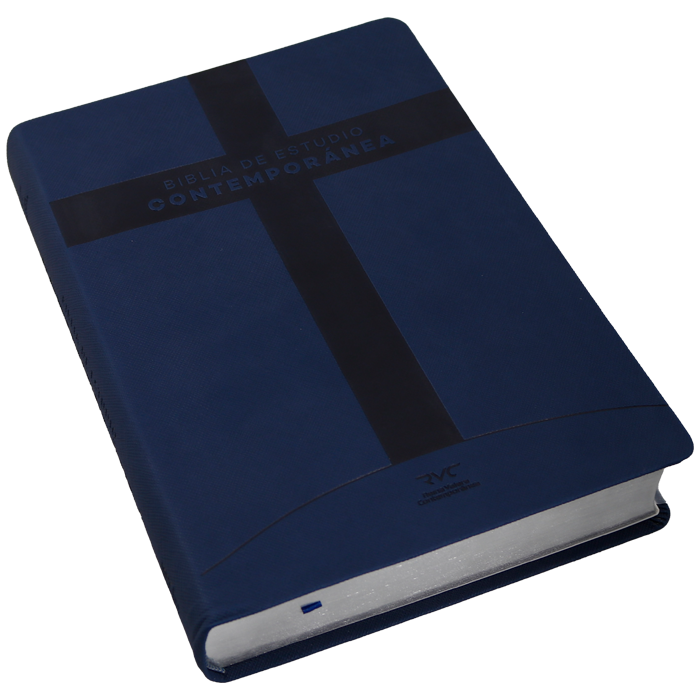 BIBLIA DE ESTUDIO RVC086cLG  IMITACIÓN PIEL AZUL OSCURO