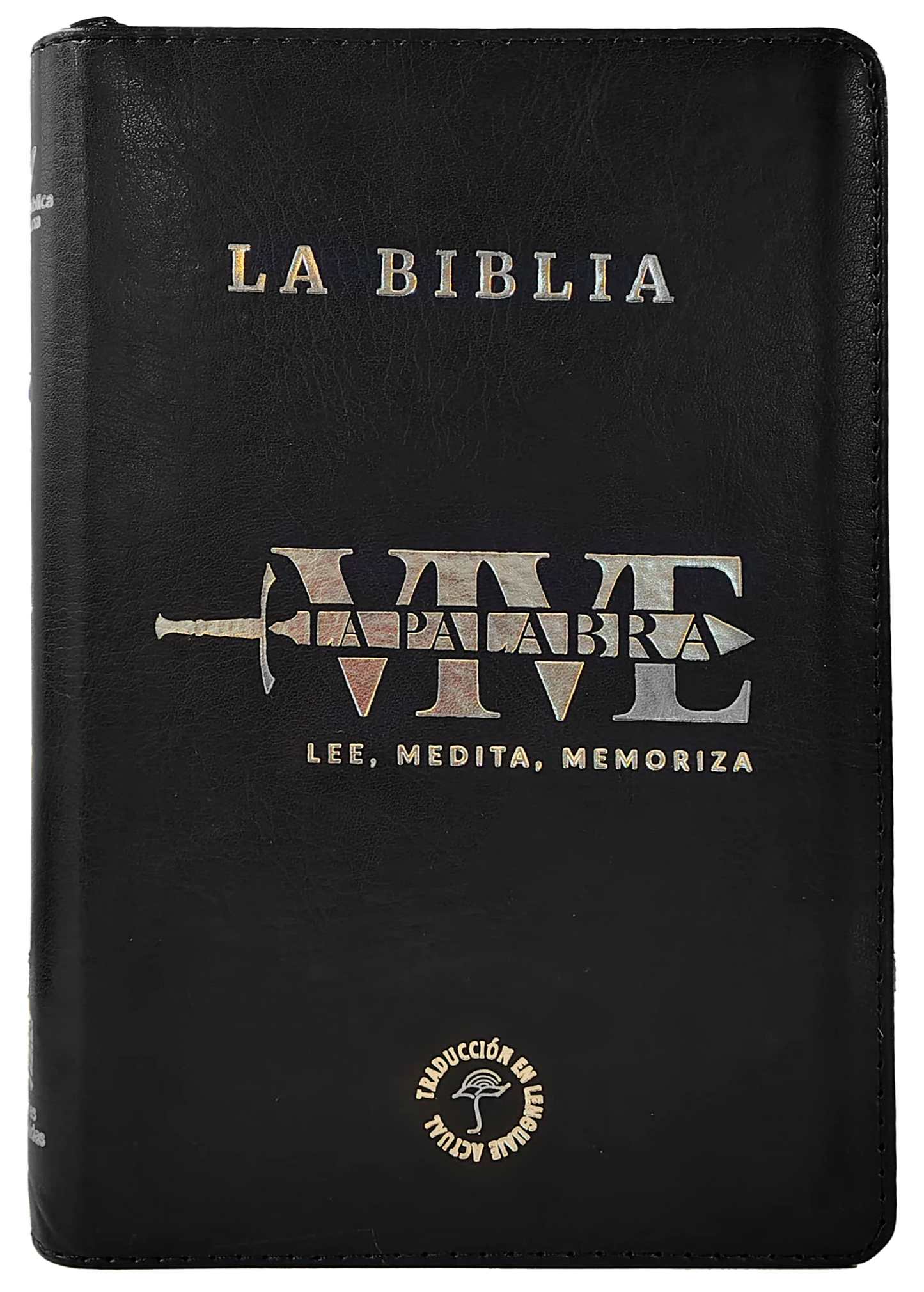 Biblia TLA Vive La Palabra Letra Grande con Cierre y Herramientas Digitales Color Negro