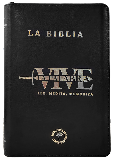 Biblia TLA Vive La Palabra Letra Grande con Cierre y Herramientas Digitales Color Negro