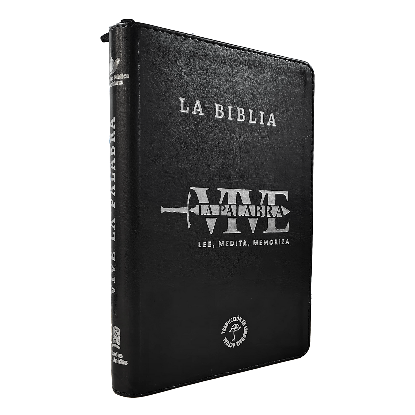 Biblia TLA Vive La Palabra Letra Grande con Cierre y Herramientas Digitales Color Negro