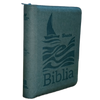 Biblia mediana RVR Letra Grande PJR Color Agua Marina Con Ayudas Digitales