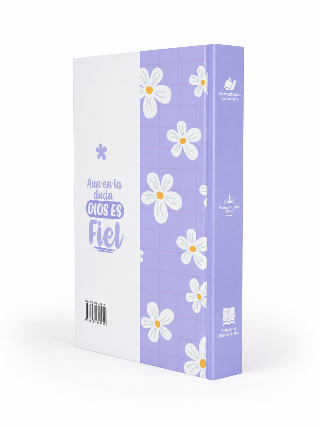 BIBLIA LETRA GRANDE RVR063LG PJR  COLOR LILA CON FLORES 12 PUNTOS TAPA DURA