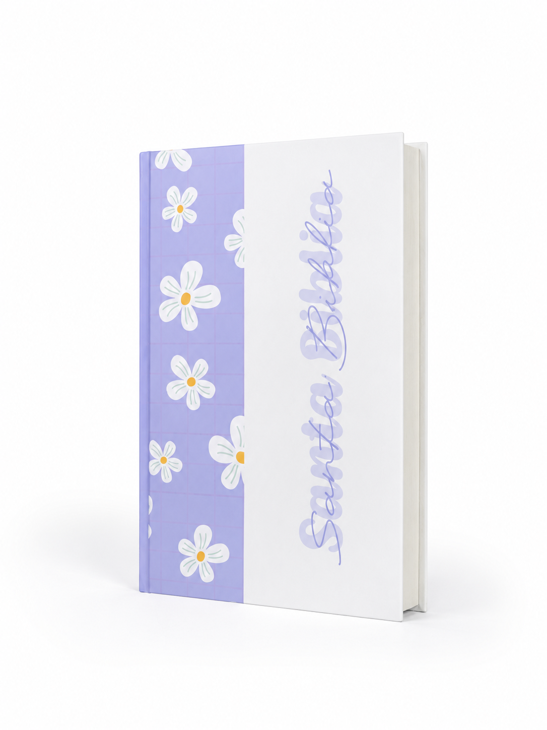 BIBLIA LETRA GRANDE RVR063LG PJR  COLOR LILA CON FLORES 12 PUNTOS TAPA DURA