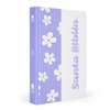 BIBLIA LETRA GRANDE RVR063LG PJR  COLOR LILA CON FLORES 12 PUNTOS TAPA DURA