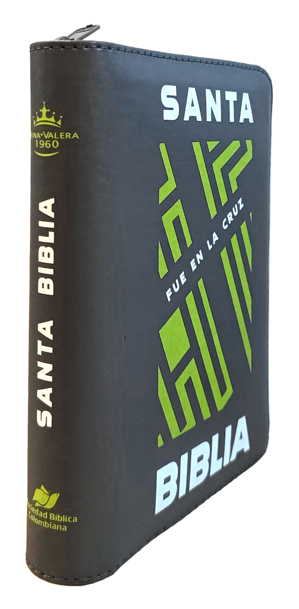 Biblia RVR045cLGZ/ Gris Fue La Cruz Cierre Biblia RVR045cLGZ/ Gris Fue La Cruz Cierre
