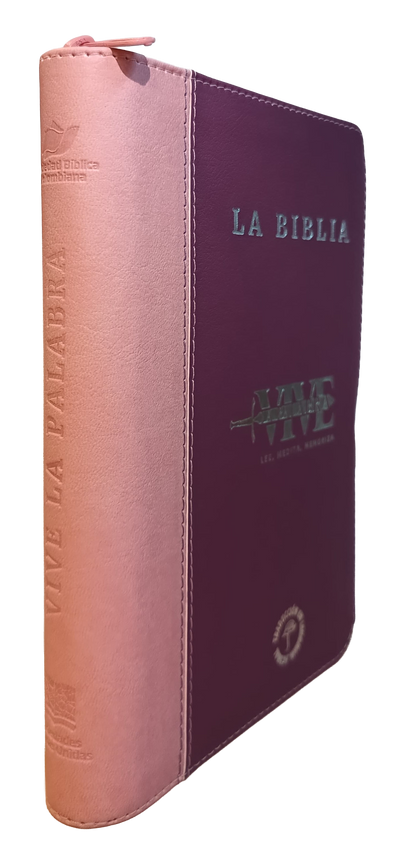 Biblia TLA Vive La Palabra Letra Grande con Cierre y Herramientas Digitales Color Lila