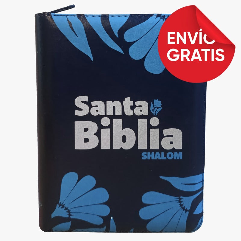 Biblia Reina Valera 1960 mediana RVR Letra Grande PJR Color Azul Con Ayudas Digitales