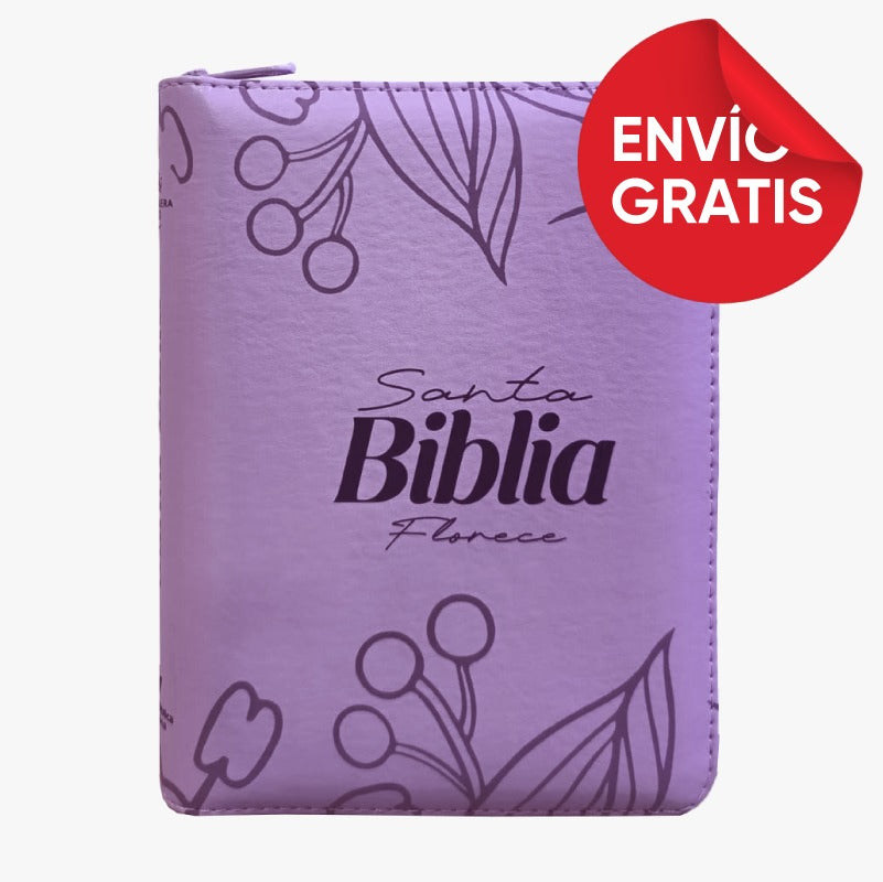 Biblia Reina Valera 1960 Letra pequeña Color Lila Con Ayudas Digitales