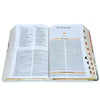 Biblia de Estudio RV1960 Teológico para Mujer , imitación piel tejida floral con índice