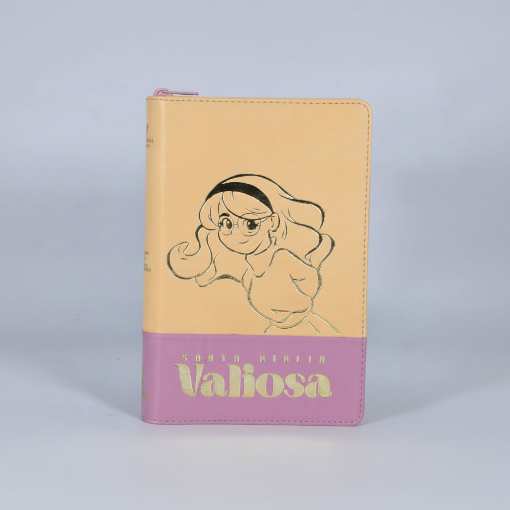 BIBLIA VALIOSA RVC066 LGP PJR  DURAZNO ROSADO CANT PLAT VALIOSA