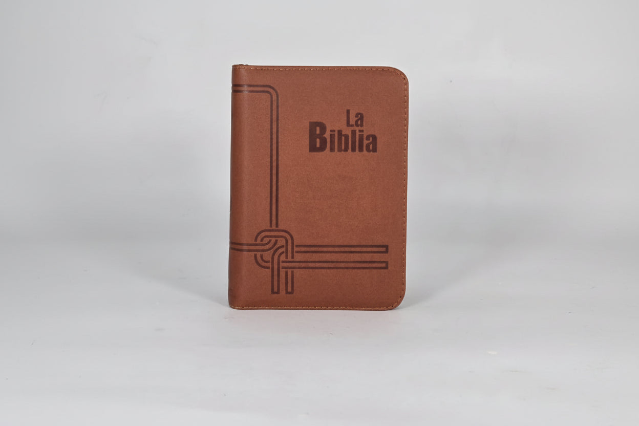 BIBLIA TLA.45ZLM IMITACIÓN PIEL CAFE CON CIERRE