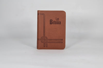BIBLIA TLA.45ZLM IMITACIÓN PIEL CAFE CON CIERRE