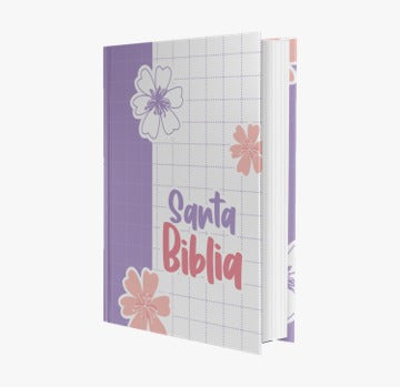Biblia mediana RVR Letra Grande PJR Color Lila Con Ayudas Digitales Tapa Dura