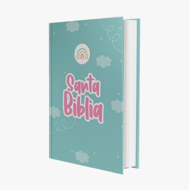 Biblia mediana RVR Letra Grande PJR Color Azul Agua Con Ayudas Digitales Tapa Dura