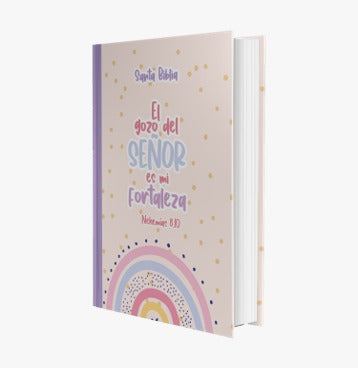 Biblia mediana RVR Letra Grande PJR Color Arcoíris Con Ayudas Digitales Tapa Dura