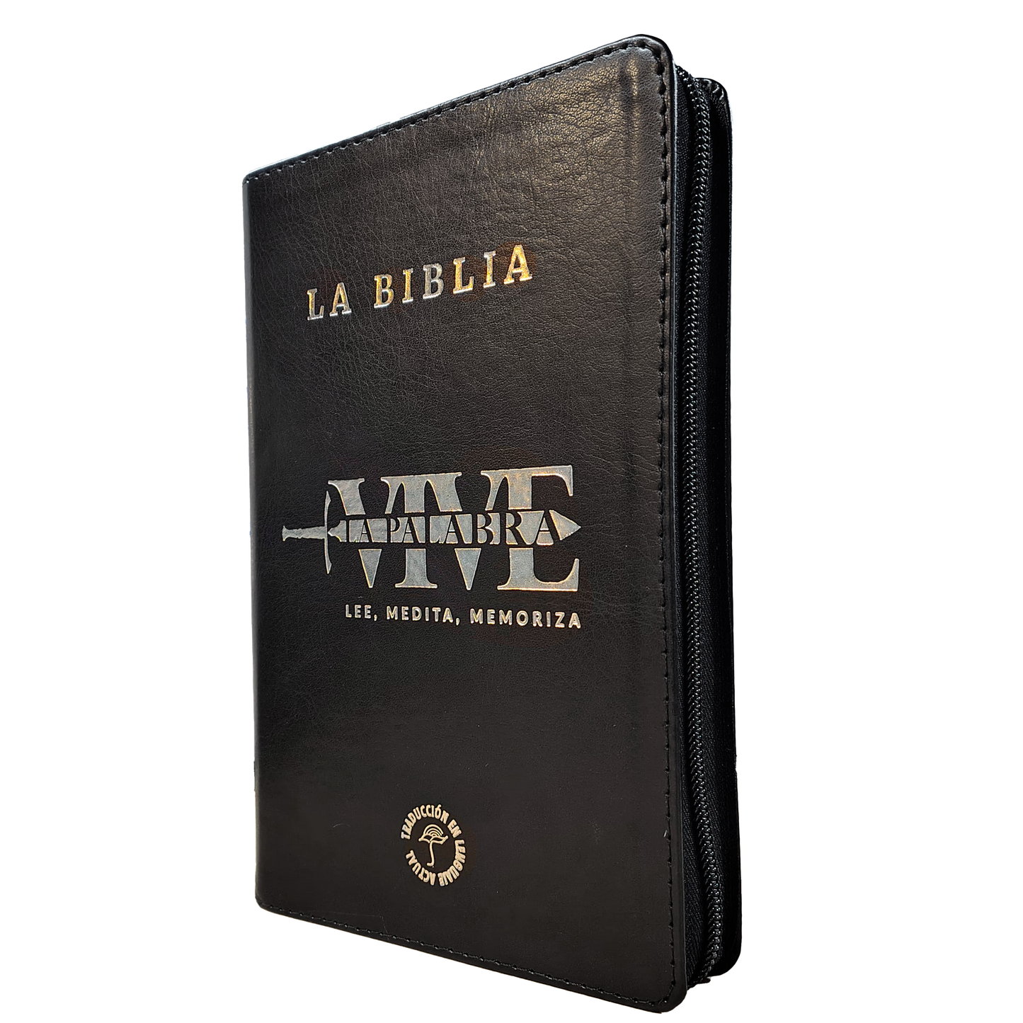 Biblia TLA Vive La Palabra Letra Grande con Cierre y Herramientas Digitales Color Negro