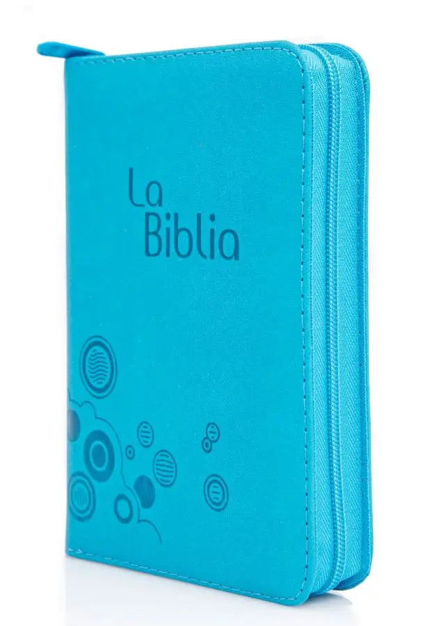 BIBLIA TLA.45ZLM IMITACIÓN PIEL AZUL AGUA MARINA CON CIERRE