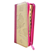 Biblia Reina Valera 1960 Letra pequeña Color Magenta Beige  Con Ayudas Digitales