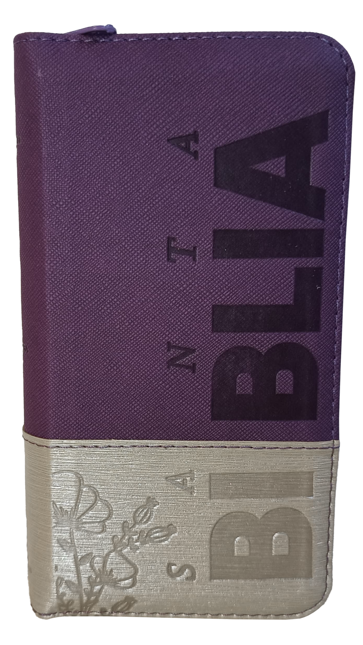Biblia Reina Valera 1960 Letra pequeña Color Morado Beige Canto Dorado