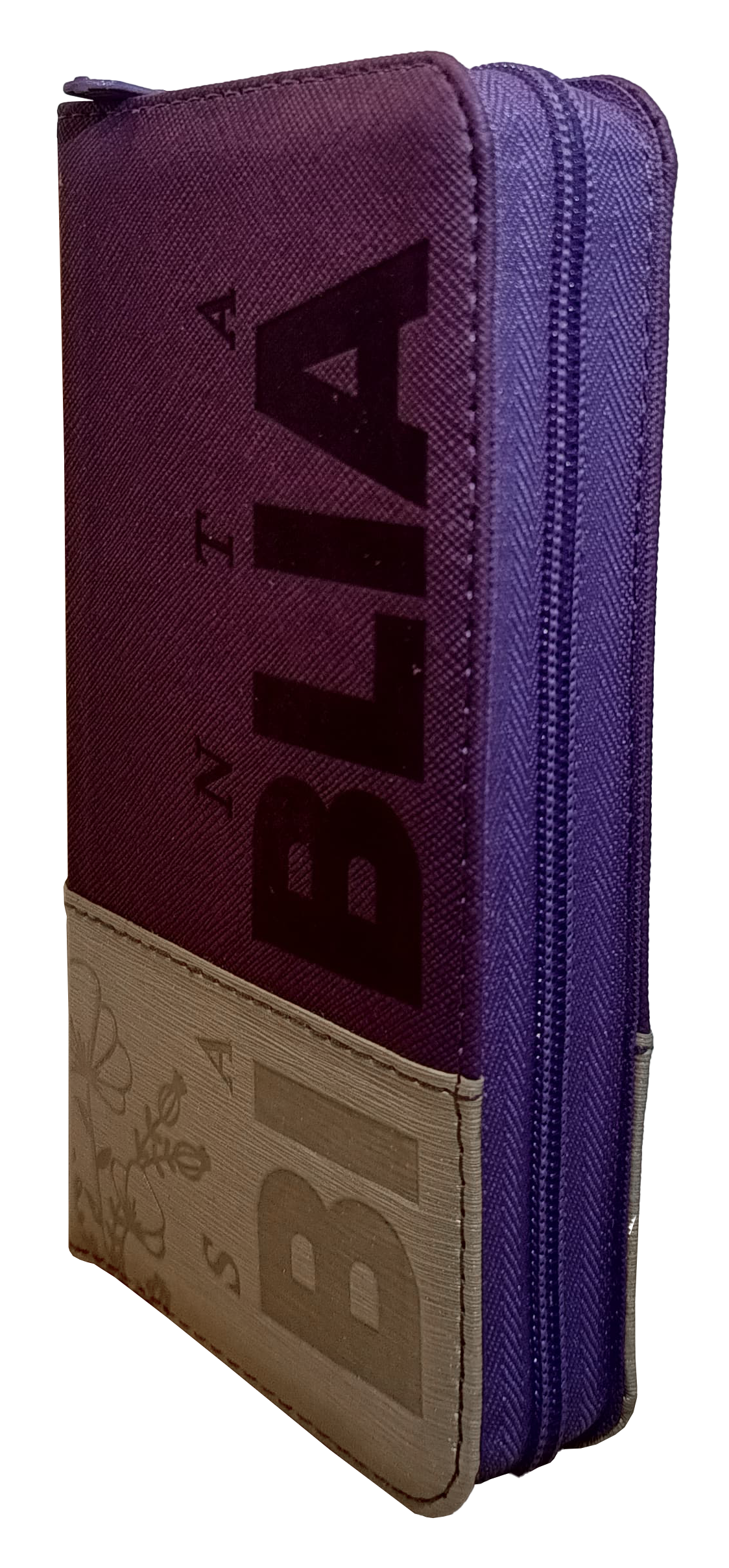 Biblia Reina Valera 1960 Letra pequeña Color Morado Beige Canto Dorado