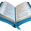 Biblia Reina Valera 1960 Letra pequeña Color Azul  Beige Canto Dorado