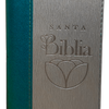 Biblia Reina Valera 1960 Letra pequeña Color Azul  Beige Canto Dorado