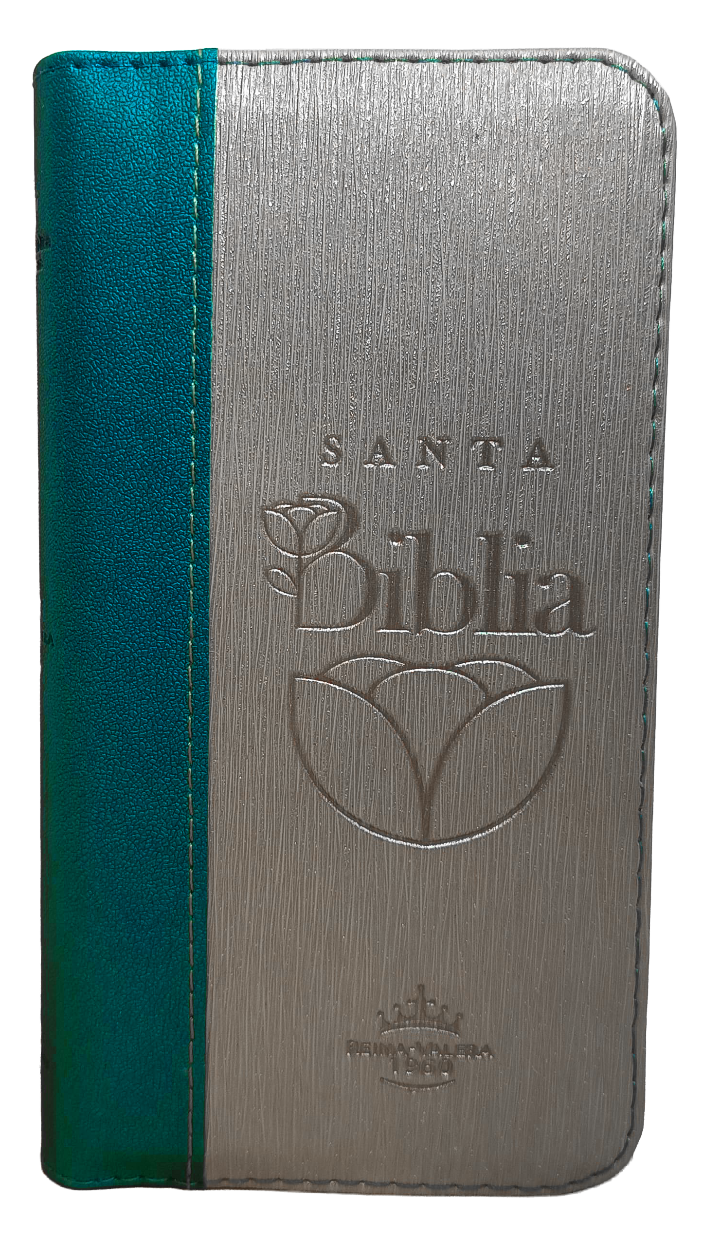 Biblia Reina Valera 1960 Letra pequeña Color Azul  Beige Canto Dorado
