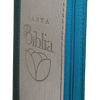 Biblia Reina Valera 1960 Letra pequeña Color Azul  Beige Canto Dorado