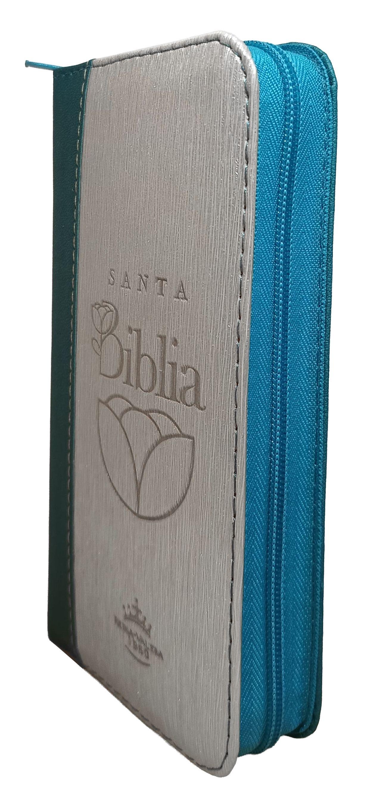 Biblia Reina Valera 1960 Letra pequeña Color Azul  Beige Canto Dorado