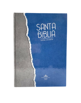 Biblia Reina Valera 1960 - gris - azul -Letra Grande - Pasta Dura